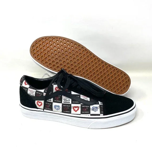 VANS Old Skool Love Shoes Men Letters Black Canvas Skate Casual Size VN0A5JMIB0A - Picture 2 of 8